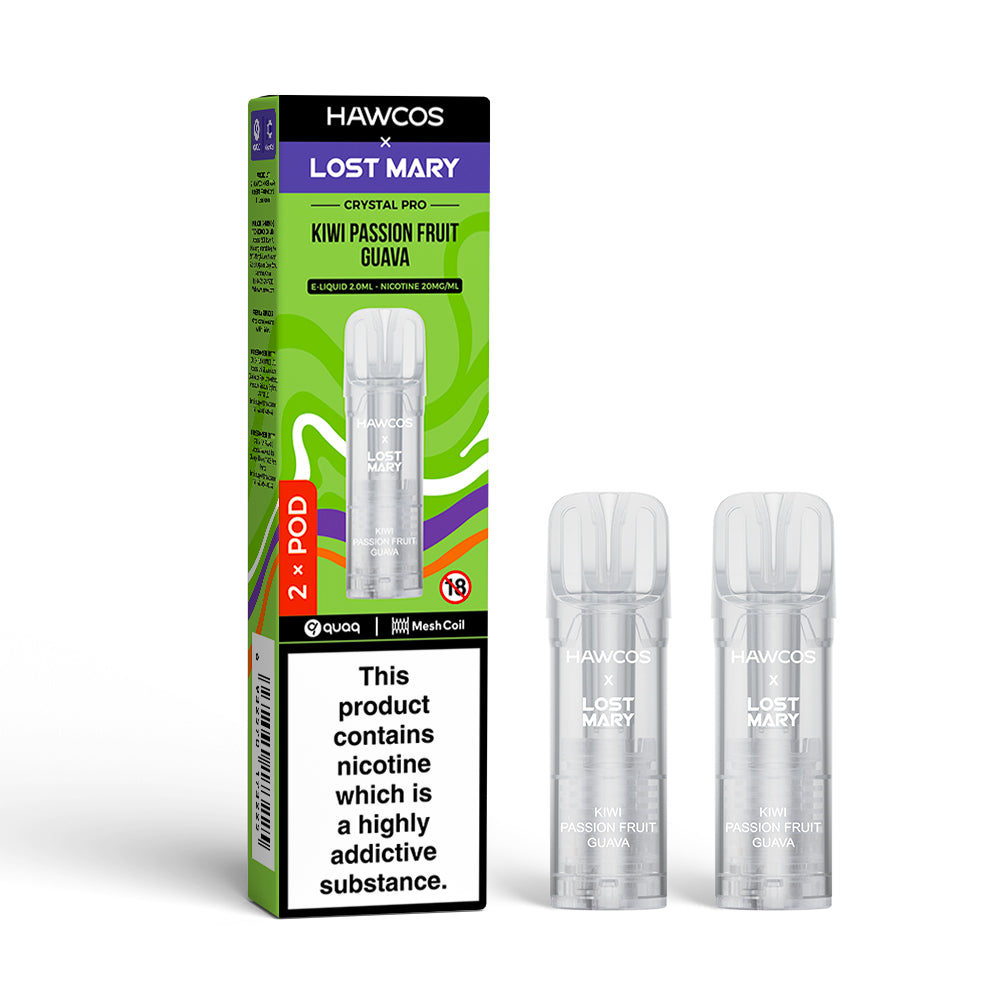 HAWCOS x LOST MARY HX600 2PK POD KIWI PASSION FRUIT GUAVA (10)
