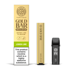 GOLD BAR RELOAD BATTERY + POD LEMON LIME (10)