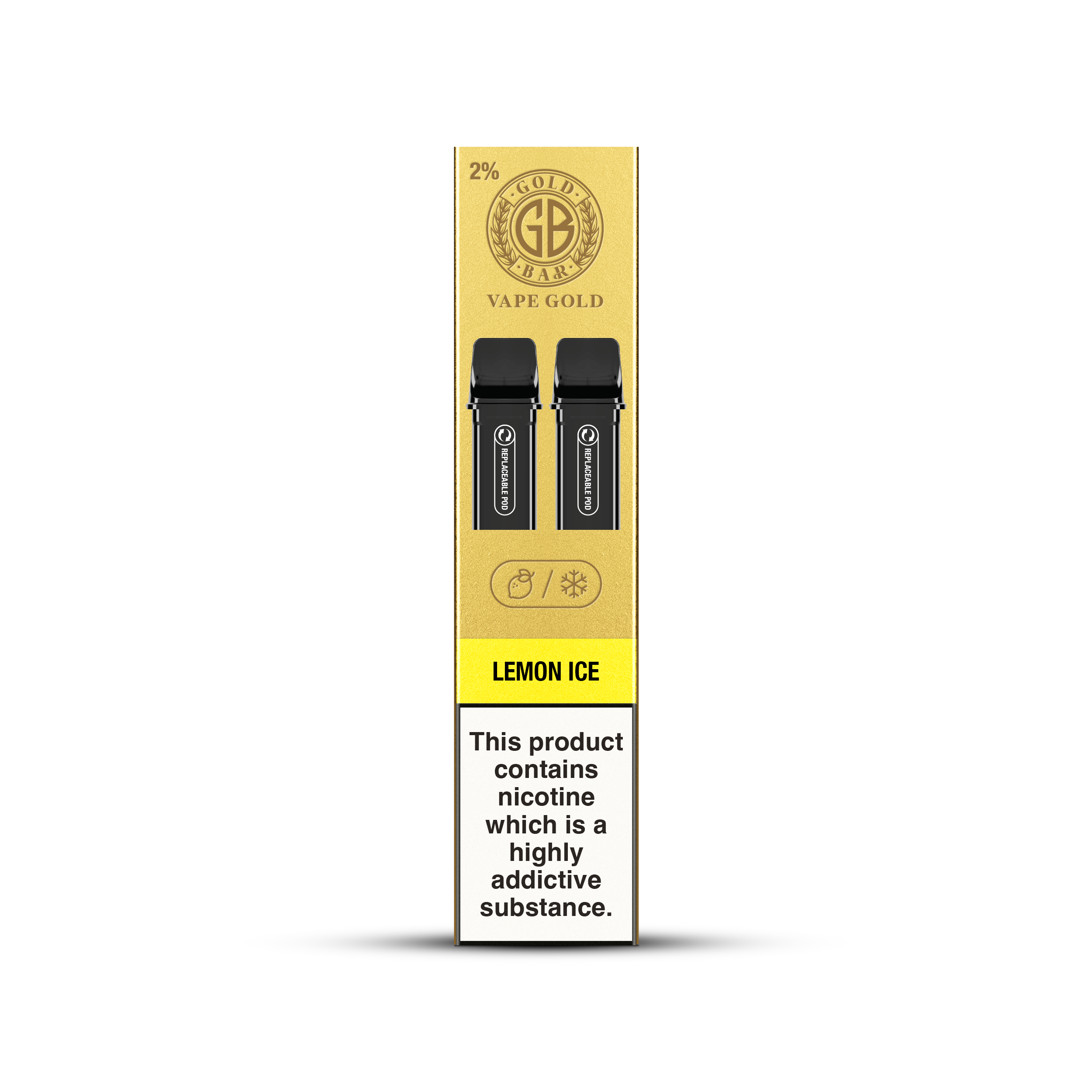 GOLD BAR RELOAD PODS 2PK LEMON ICE (10)