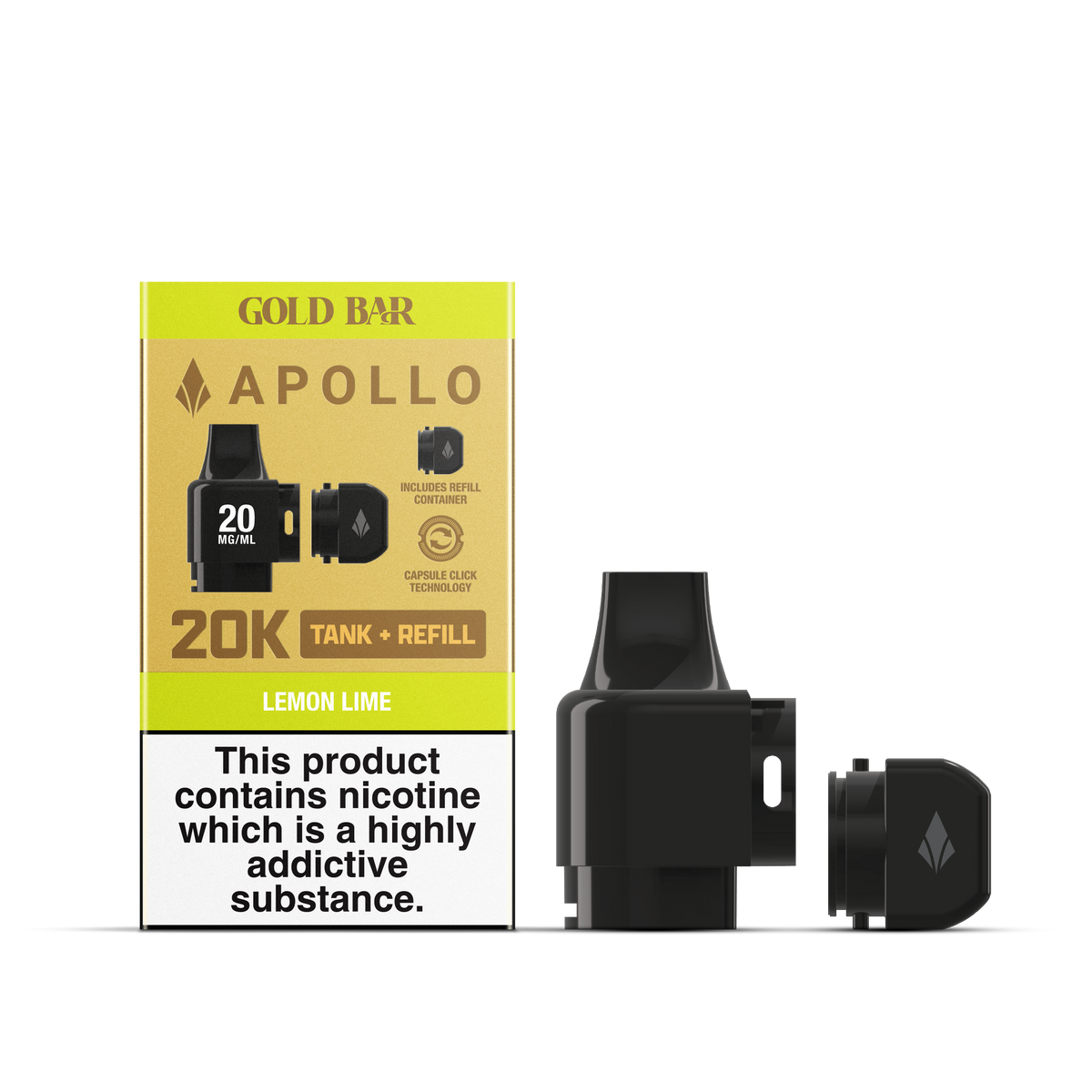 APOLLO 2ML+5ML POD + REFILL LEMON LIME (10)