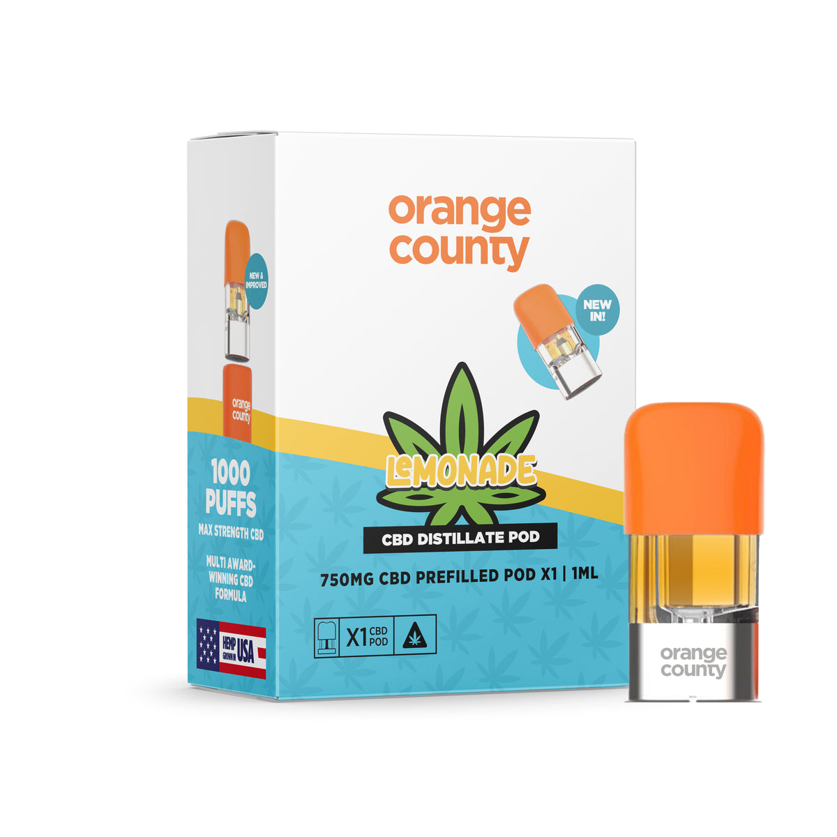 0RANGE COUNTY CBD 750MG REPLACEMENT POD LEMONADE