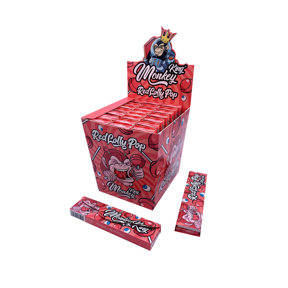 SCENTED ROLLING PAPERS & TIPS RED LOLLY POP (24)