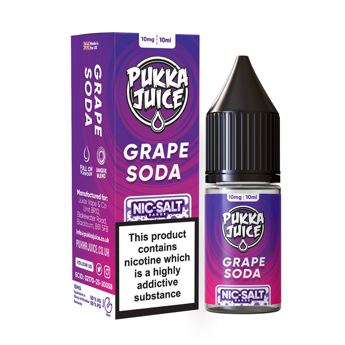 PUKKA JUICE 10ML NIC SALT GRAPE SODA (10)