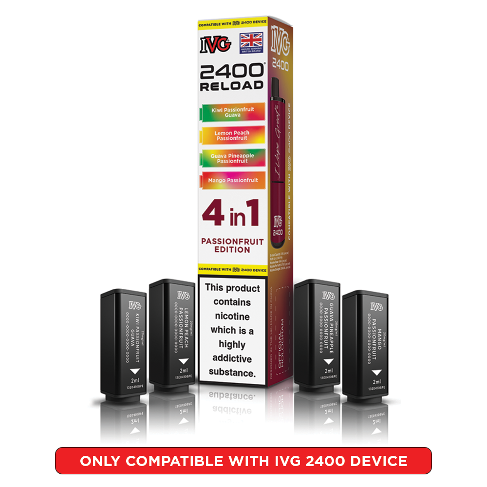 IVG 2400 RELOAD POD 4 PACK PASSIONFRUIT EDITION (5)