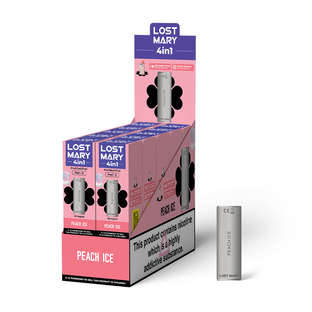 LOST MARY 4in1 PREFILLED PODS 2 PACK PEACH ICE (10)