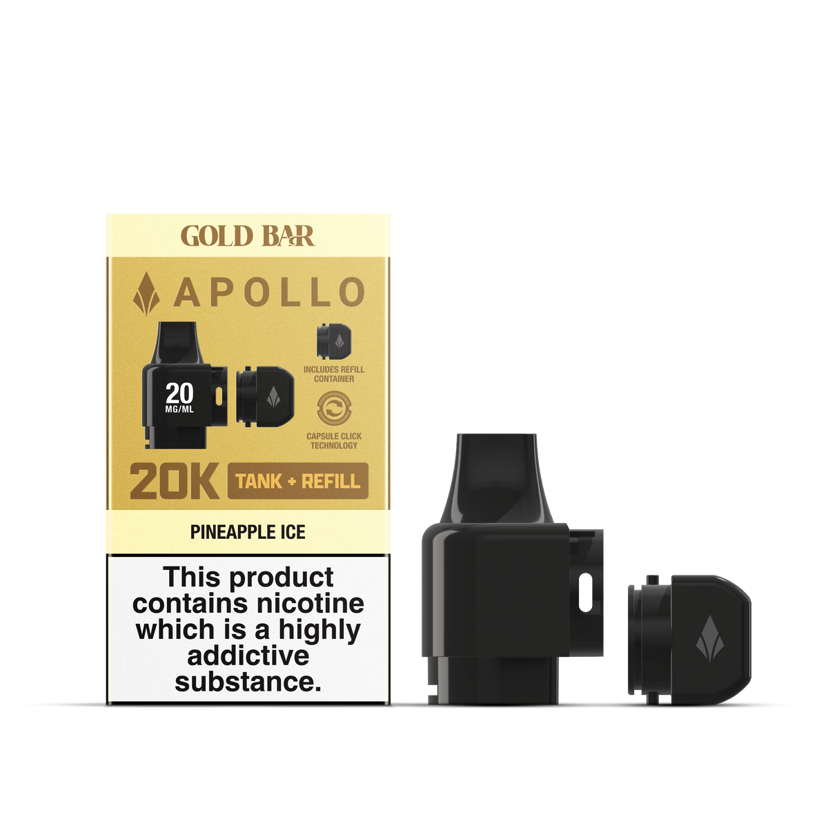 APOLLO 2ML+5ML POD + REFILL PINEAPPLE ICE (10)