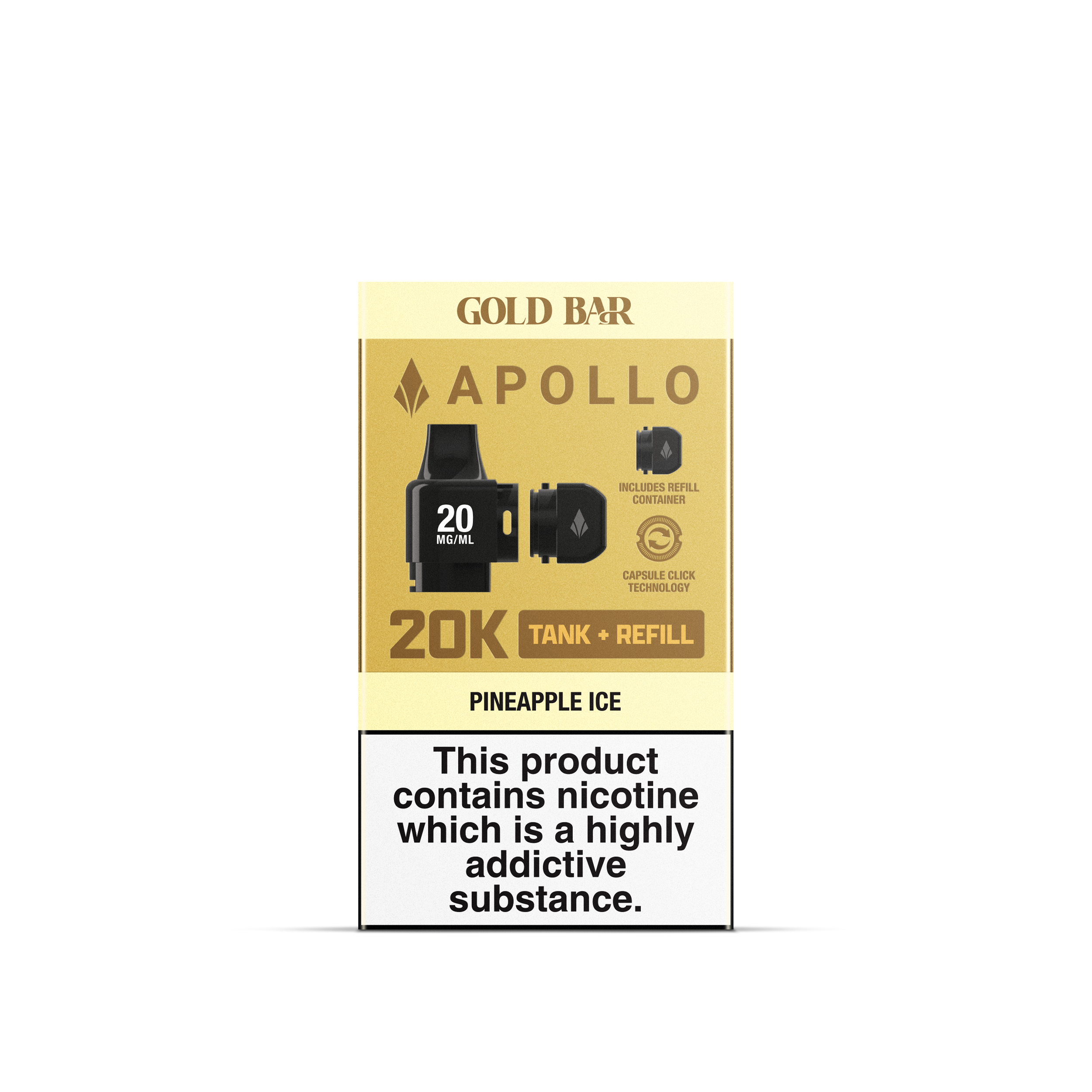 APOLLO 2ML+5ML POD + REFILL PINEAPPLE ICE (10)