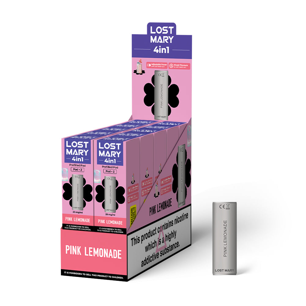 LOST MARY 4in1 PREFILLED PODS 2 PACK PINK LEMONADE (10)