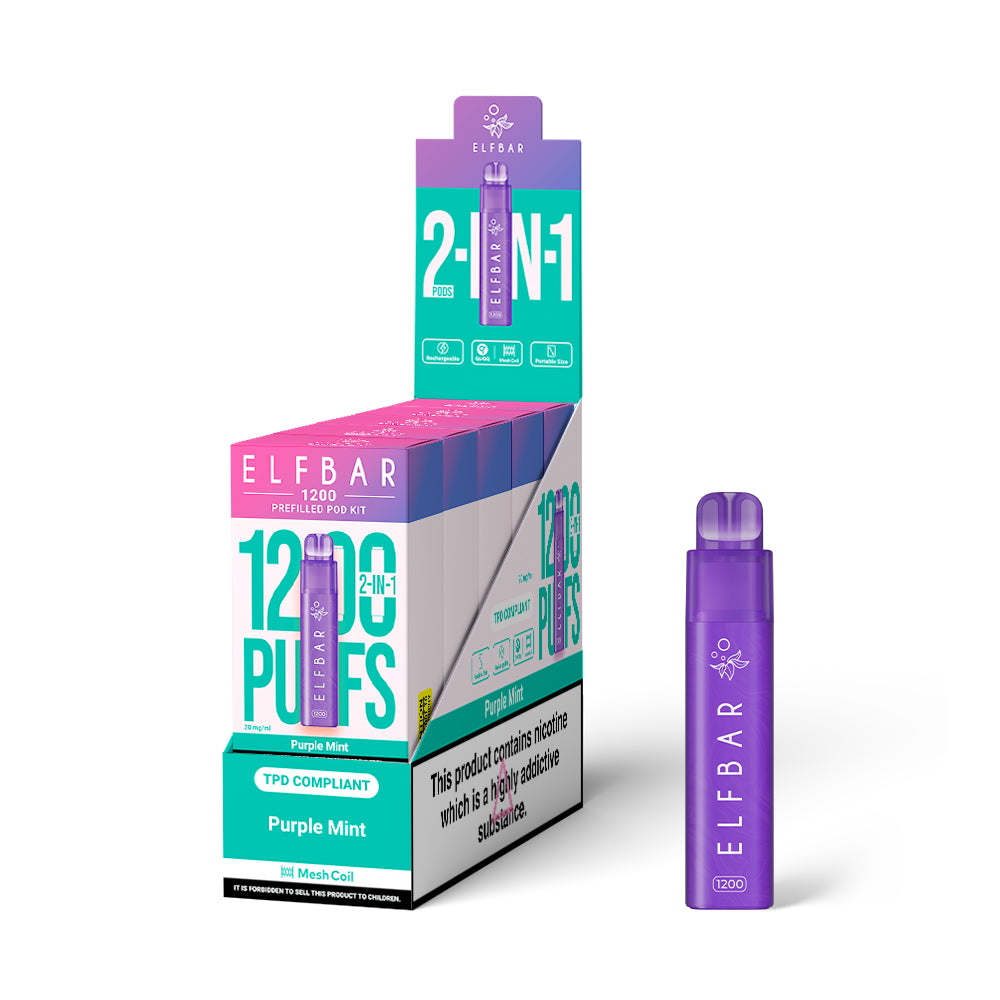 ELFBAR 1200 PURPLE MINT (5)