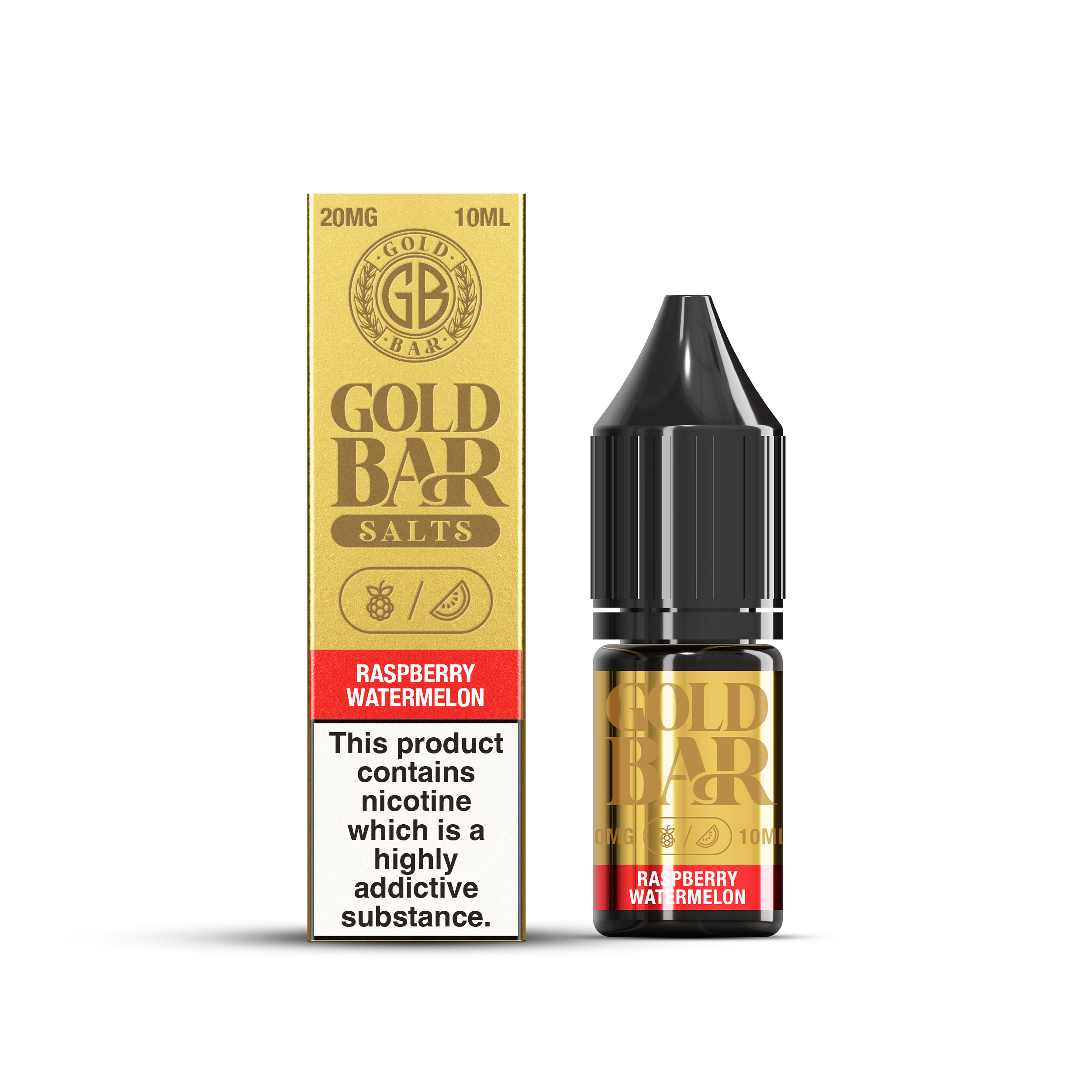 GOLD BAR SALTS 10ML RASPBERRY WATERMELON (10)