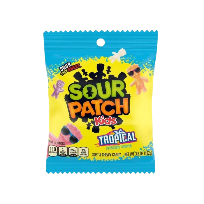 SOUR PATCH KIDS BAG TROPICAL 3.6OZ (102g) BOX OF 12