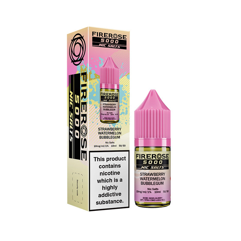 FIREROSE 5000 NIC SALTS STRAWBERRY WATERMELON BUBBLEGUM (10)