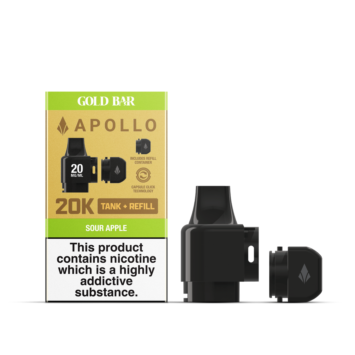 APOLLO 2ML+5ML POD + REFILL SOUR APPLE (10)