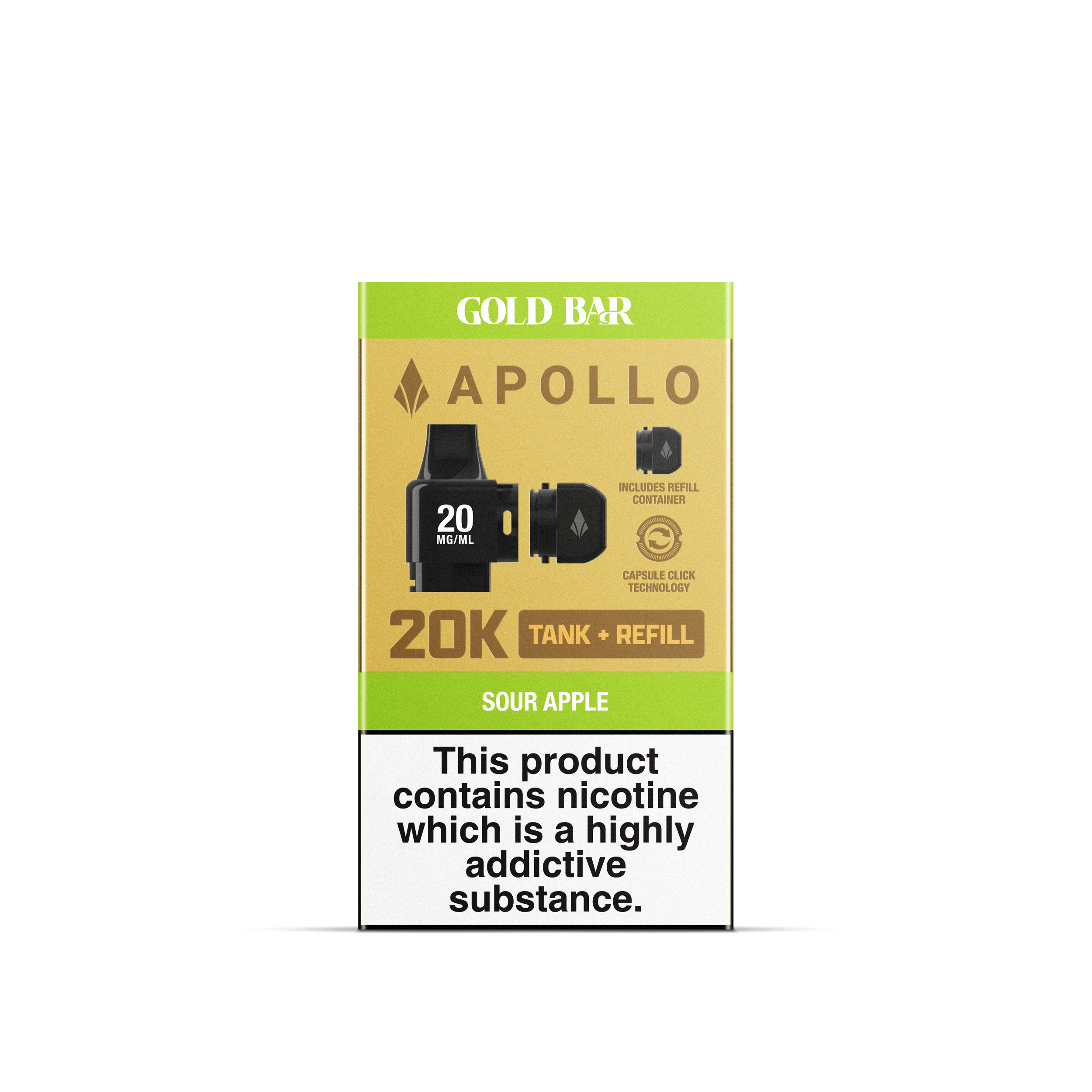 APOLLO 2ML+5ML POD + REFILL SOUR APPLE (10)