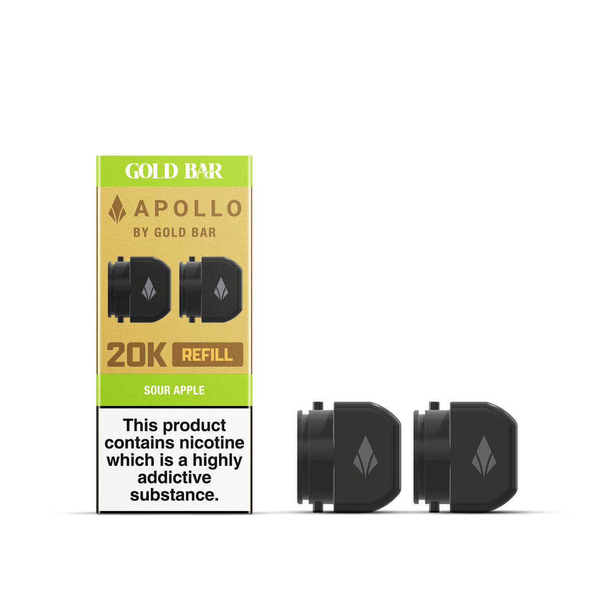 APOLLO 2x5ML REFILL CONTAINERS SOUR APPLE (10)