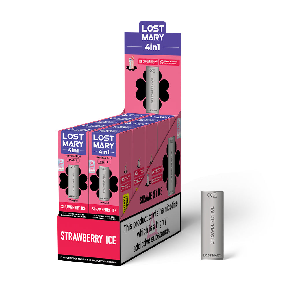 LOST MARY 4in1 PREFILLED PODS 2 PACK STRAWBERRY ICE (10)