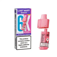 LOST MARY BM6000 POD STRAWBERRY SOUR RASPBERRY (5)