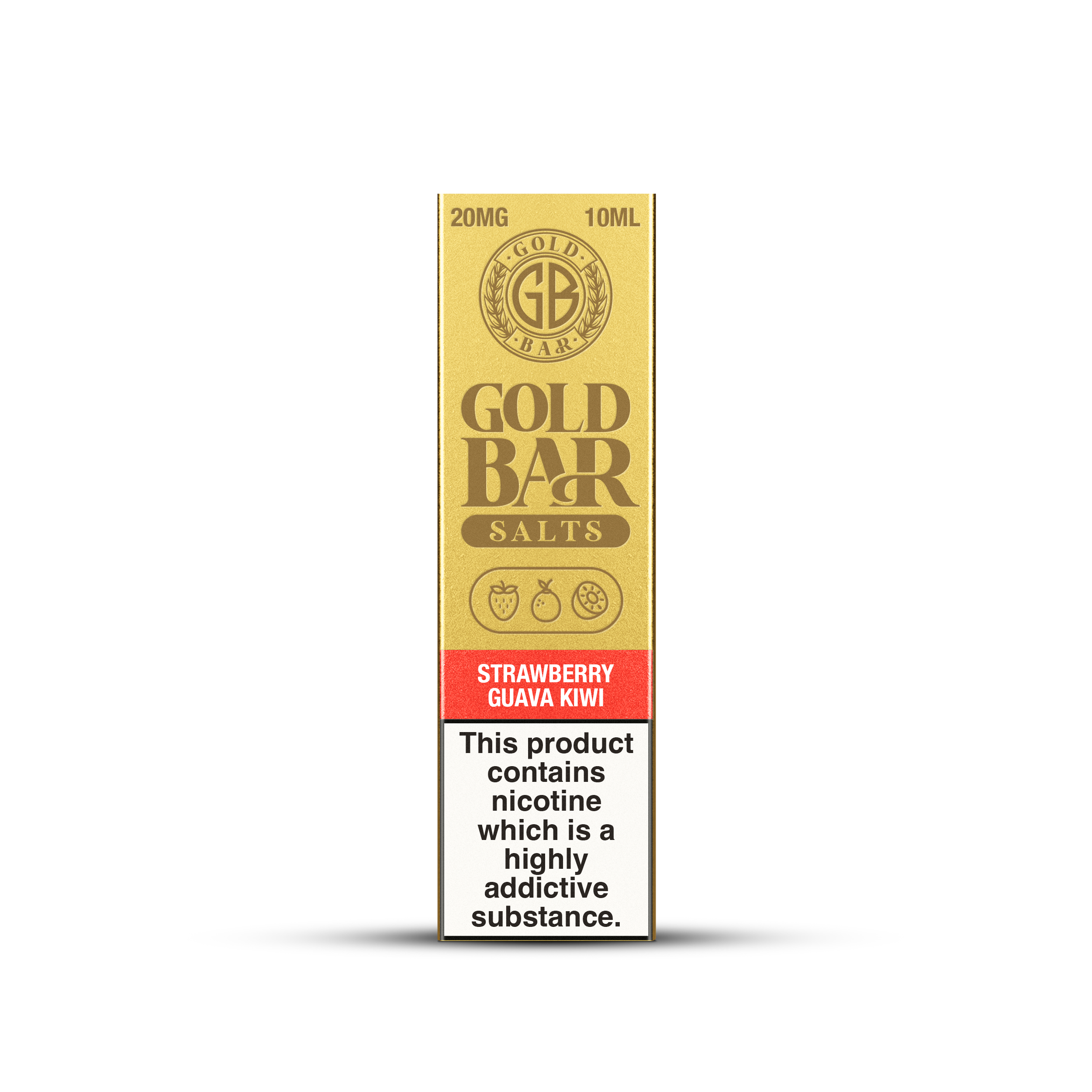 GOLD BAR SALTS 10ML STRAWBERRY GUAVA KIWI (10)