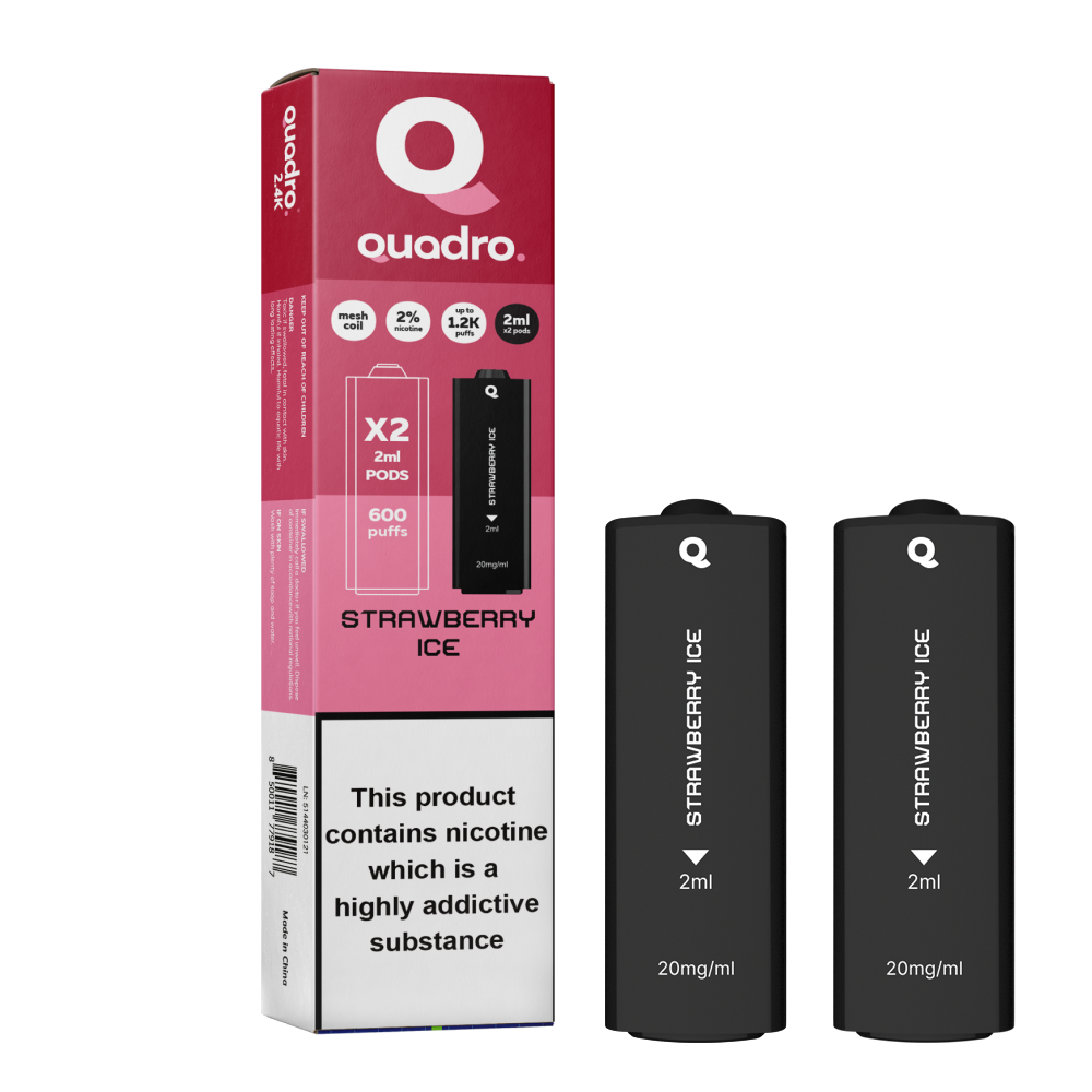 QUADRO 2PK PODS STRAWBERRY ICE (10)