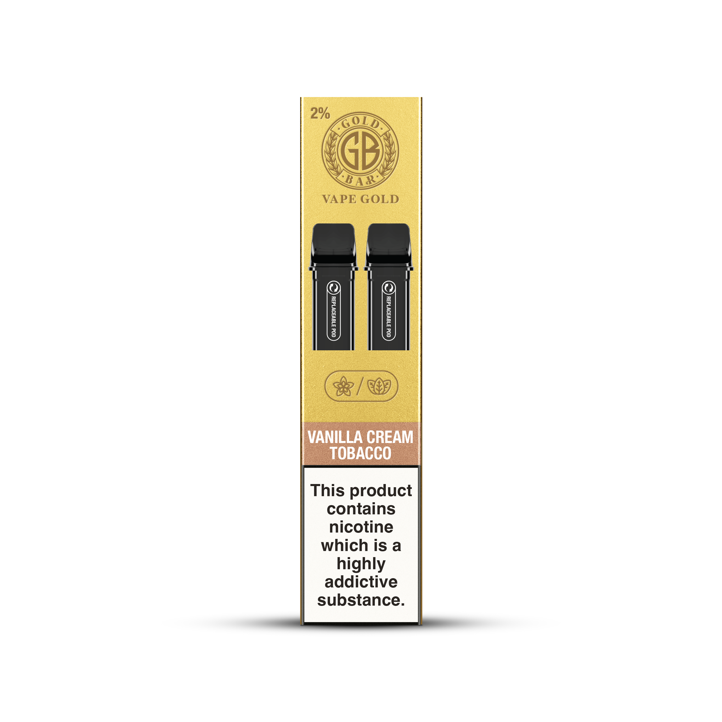 GOLD BAR RELOAD PODS 2PK VANILLA CREAM TOBACCO (10)