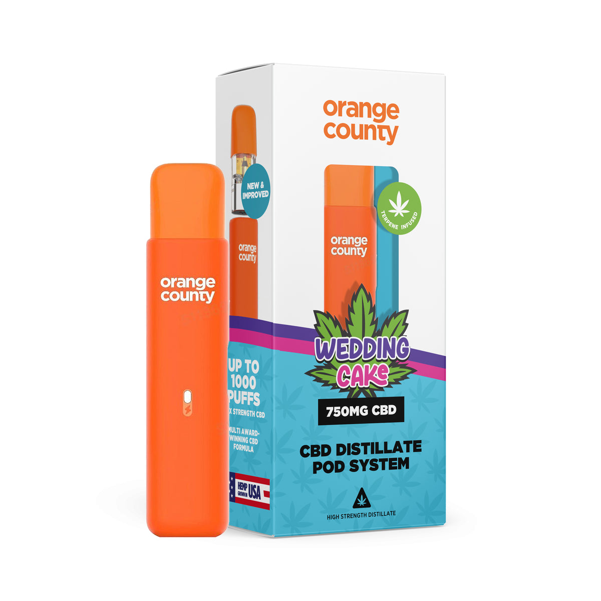 0RANGE COUNTY CBD 750MG POD SYSTEM WEDDING CAKE