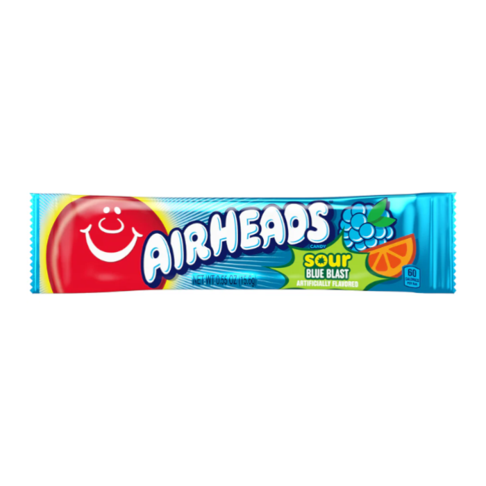 AIRHEADS 0.55OZ (15.6g) SOUR BLUE BLAST BOX OF 36