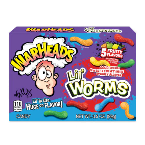 WARHEADS LIL' WORMS 3.5OZ (99g) BOX OF 12