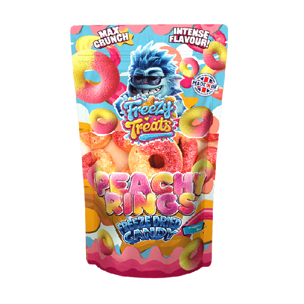 FREEZY TREATS FREEZE DRIED CANDY PEACHY RINGS (12)