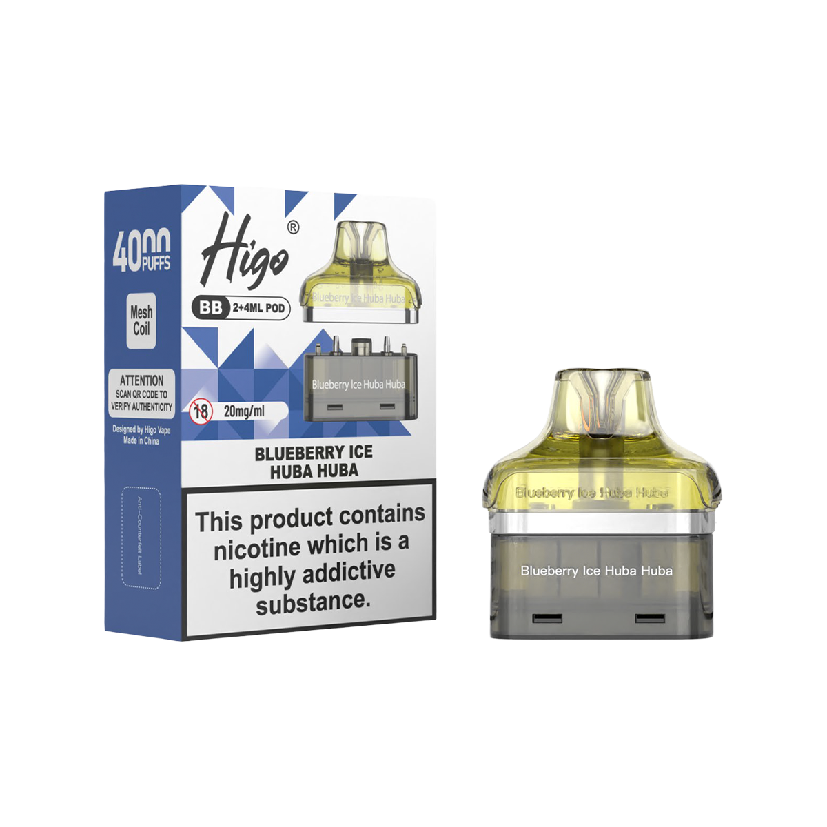 HIGO BB4000 REFILL BLUEBERRY ICE HUBA HUBA (5)