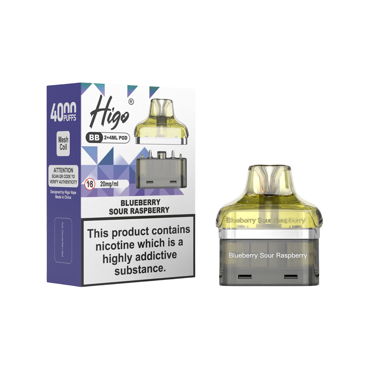 HIGO BB4000 REFILL BLUEBERRY SOUR RASPBERRY (5)