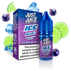 JUST JUICE ICE 10ML NIC SALT BLACKCURRANT & LIME (5)