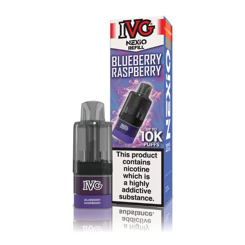 IVG NEXIO 10K REFILL POD BLUEBERRY RASPBERRY (5)