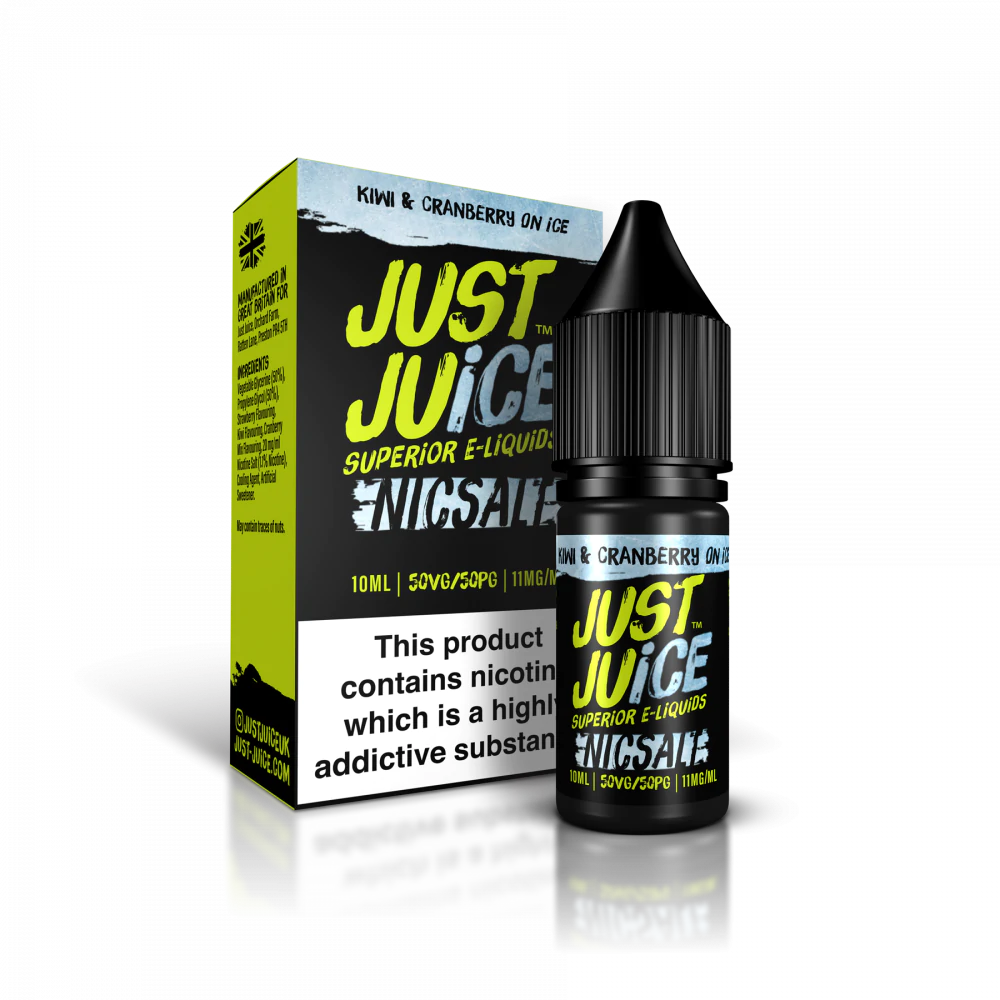 JUST JUICE 10ML NIC SALT KIWI & CRANBERRY ON ICE (5)