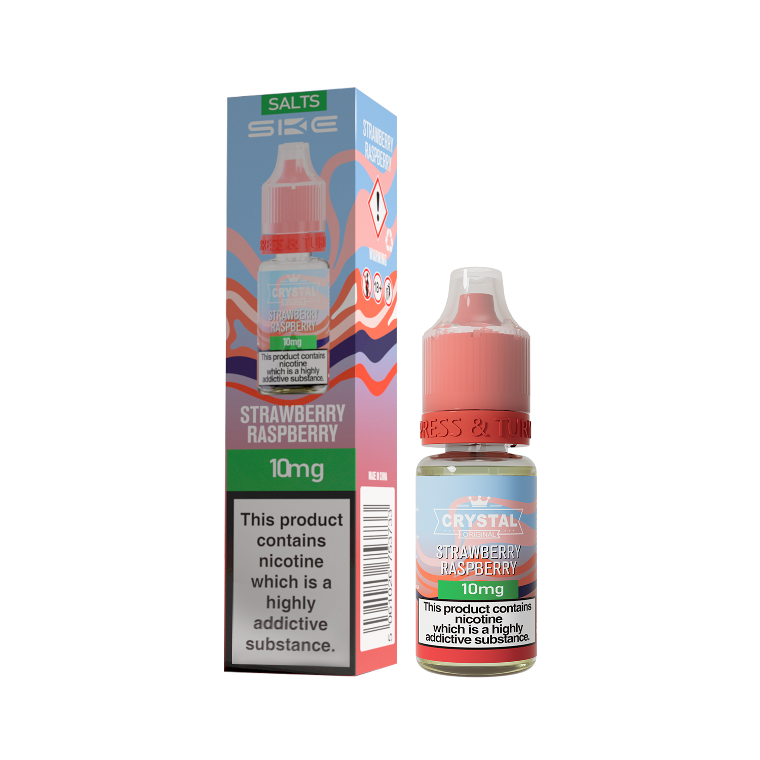 SKE CRYSTAL ORIGINAL SALTS 10ML STRAWBERRY RASPBERRY (10)