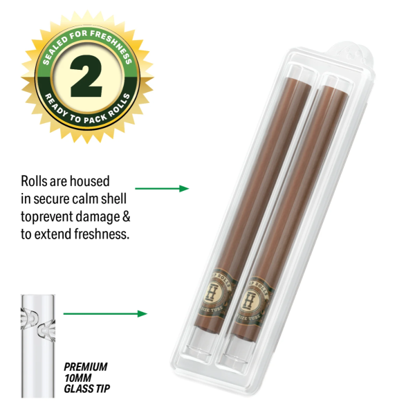 Pre-Rolled King Size Glass Tipped Hemp Rolls