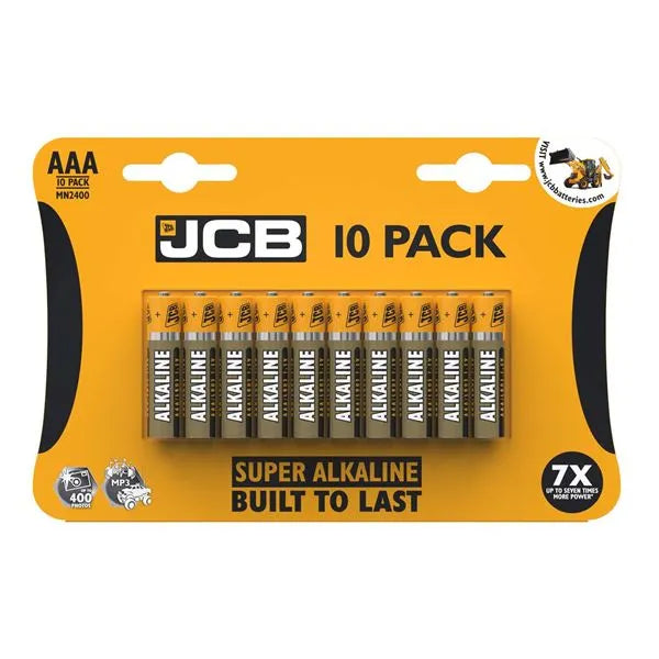 JCB AAA SUPER ALKALINE BATTERIES - PACK OF 10 (10)