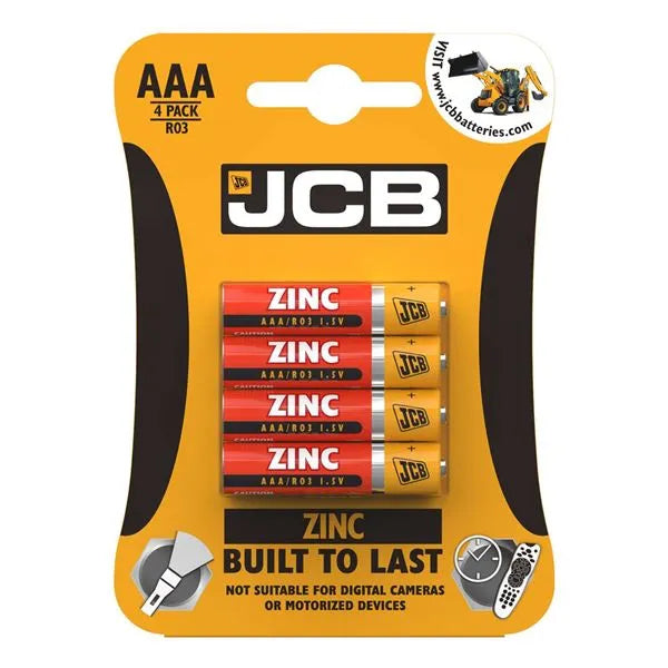 JCB AAA ZINC BATTERIES - PACK OF 4 (10)