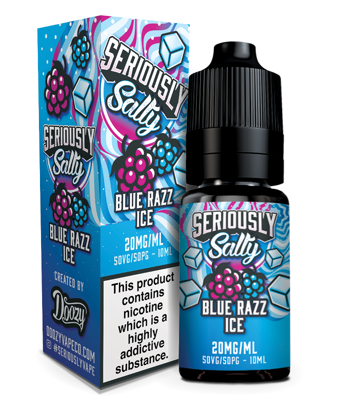 SERIOUSLY SALTY 10ML NIC SALTS BLUE RAZZ ICE (10)