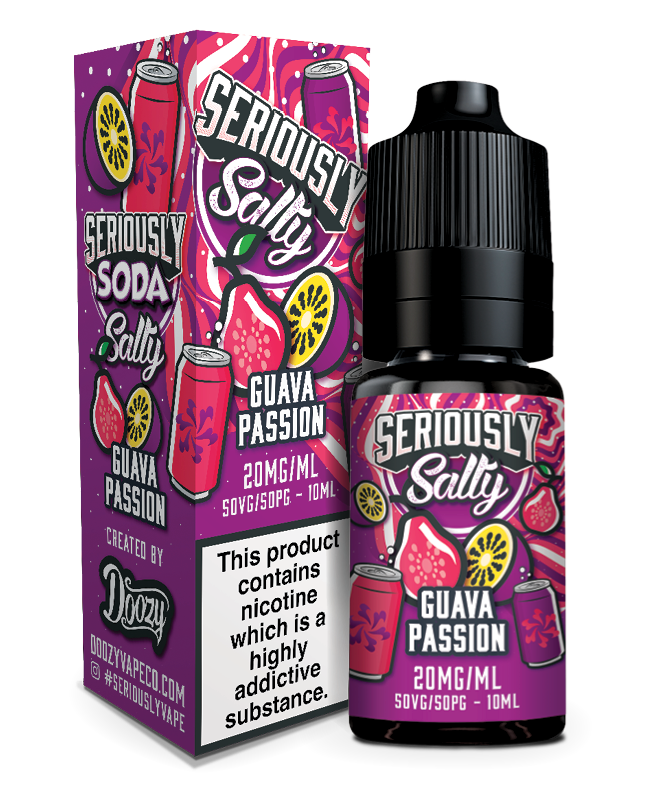 SERIOUSLY SODA 10ML NIC SALTS GUAVA PASSION (10)