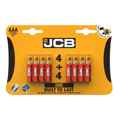 JCB AAA ZINC BATTERIES - PACK OF 4+4 (12)