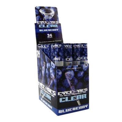 CYCLONE CLEAR BLUEBERRY FLAVOURED PRE ROLLED CONES (24)