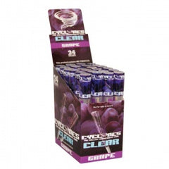CYCLONE CLEAR GRAPE FLAVOURED PRE ROLLED CONES (24)