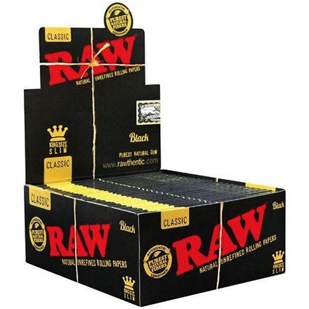 RAW BLACK KING SIZE CLASSIC SLIM PAPERS (50)