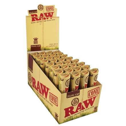 RAW ORGANIC KING SIZE - 3 PACK CONES (32)