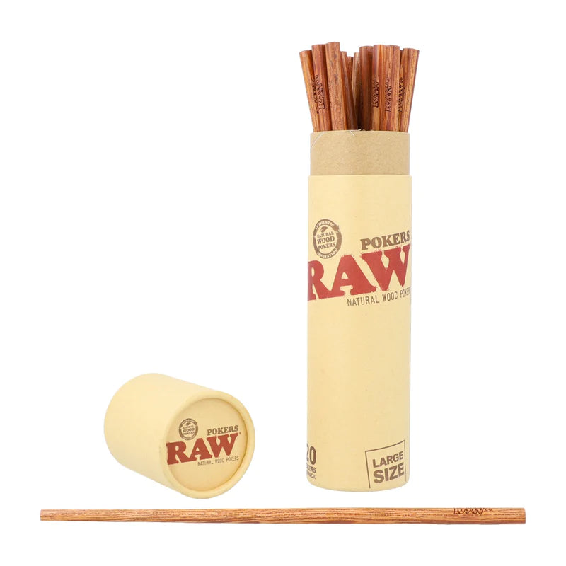 RAW NATURAL WOOD POKERS LARGE (20)